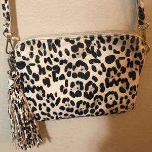 White Leopard Cross Body Purse